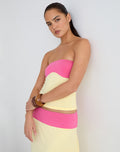 Liv Top in Rayon Jersey Lemon Yellow and Deep Pink