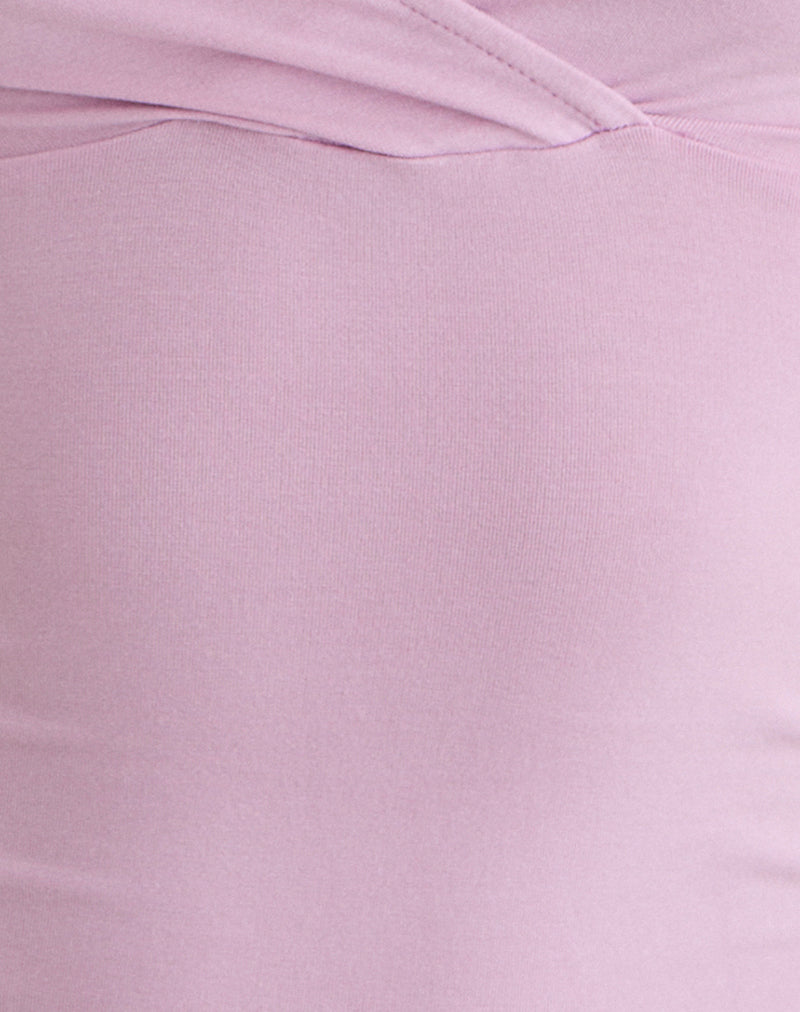 Lobos Crossover Top in Rayon Jersey Lavender