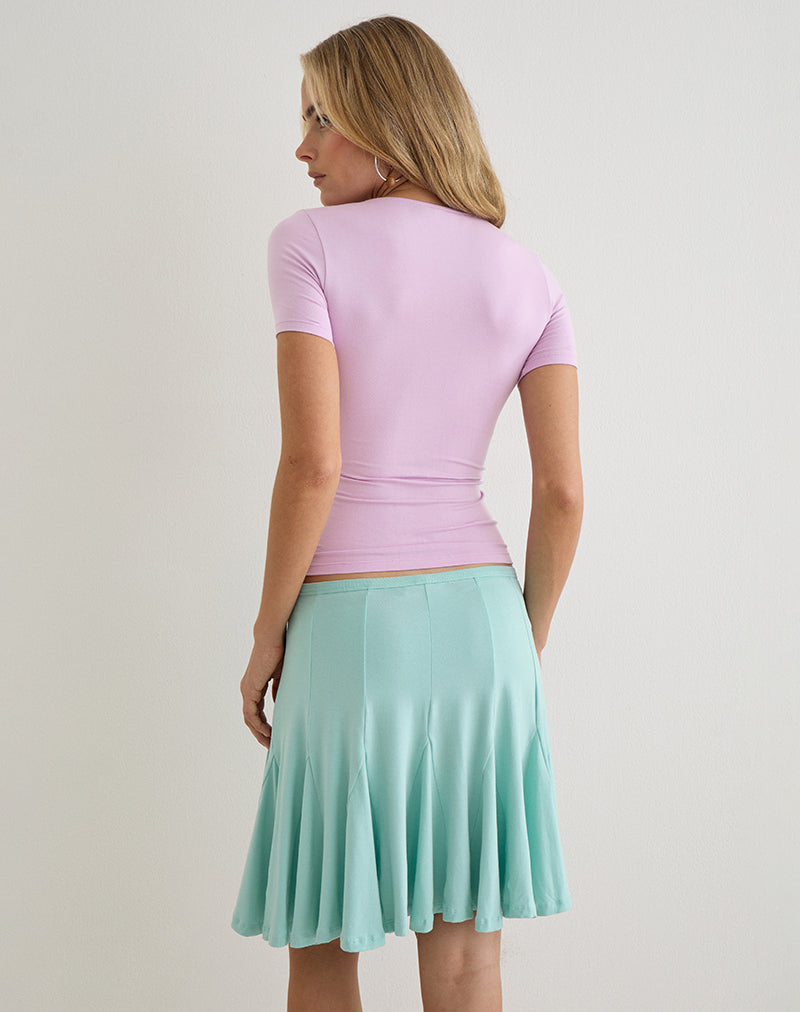 Lobos Crossover Top in Rayon Jersey Lavender