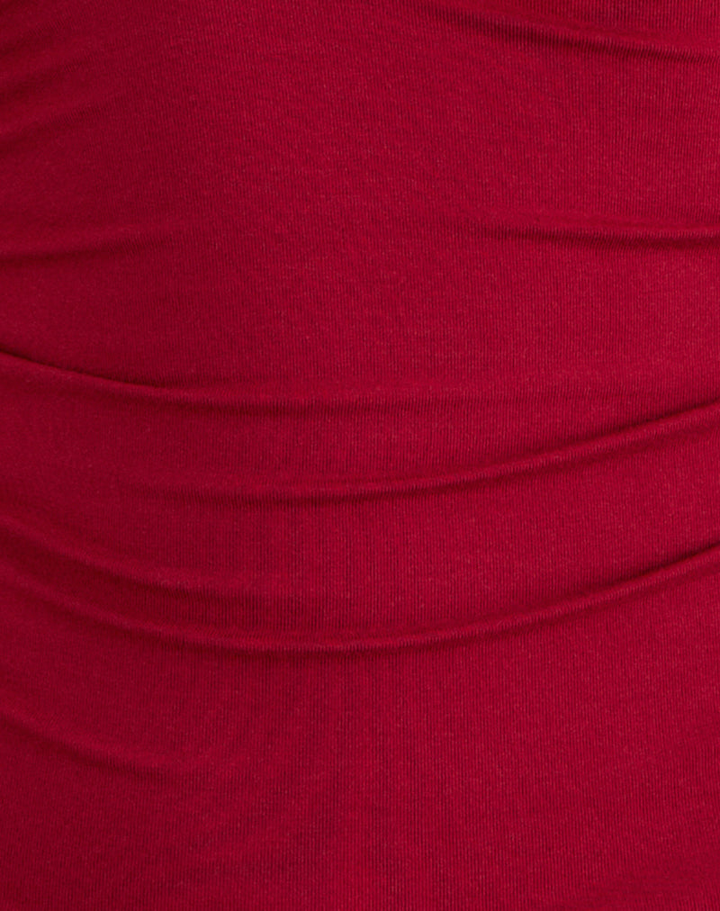 Lycia Plunge Top in Adrenaline Red