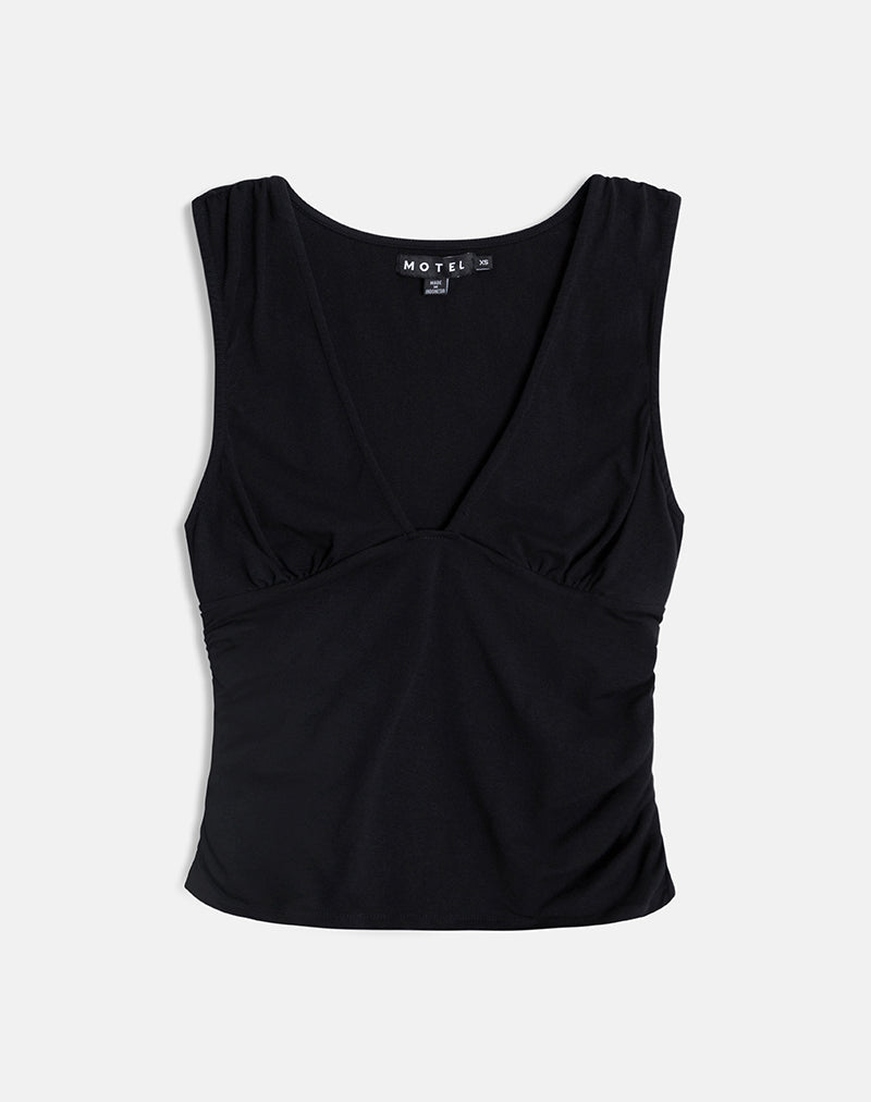 Lycia Plunge Top in Black