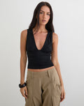 Lycia Plunge Top in Black