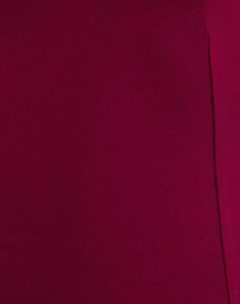 Lynod Plunge Top in Rayon Burgundy