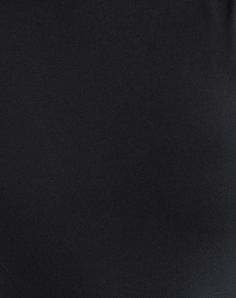 Lysan High Neck Vest Top in Jersey Black