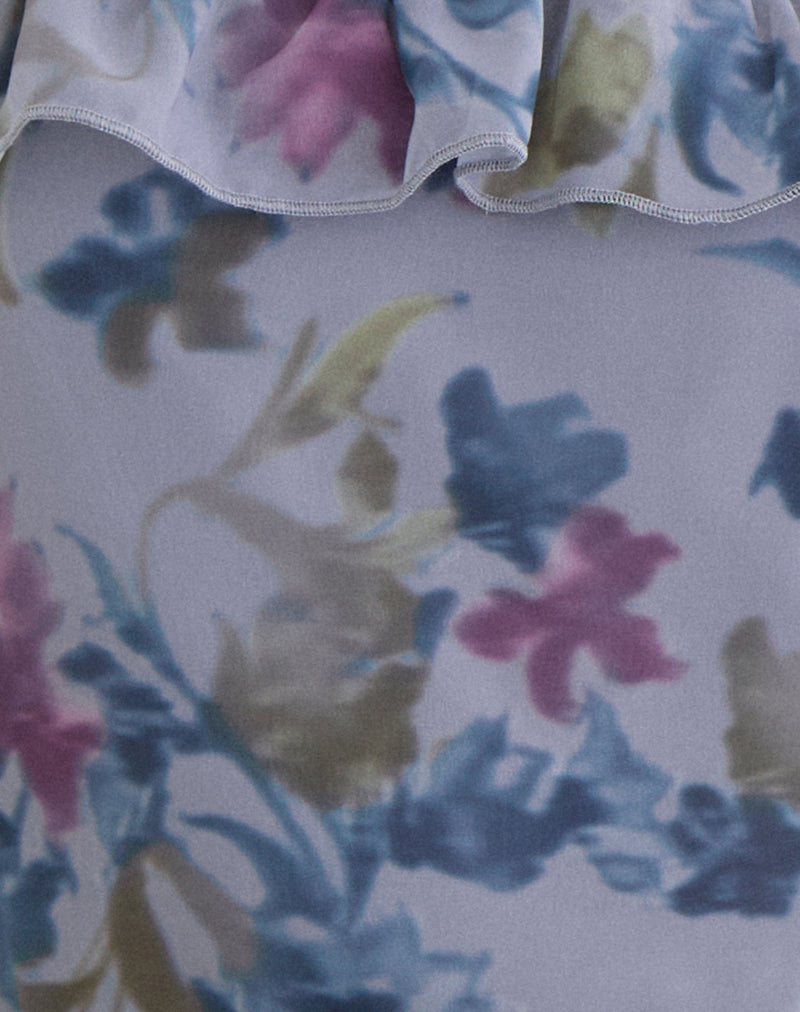 Maitra Cami Top in Chiffon Shadow Lily Blue