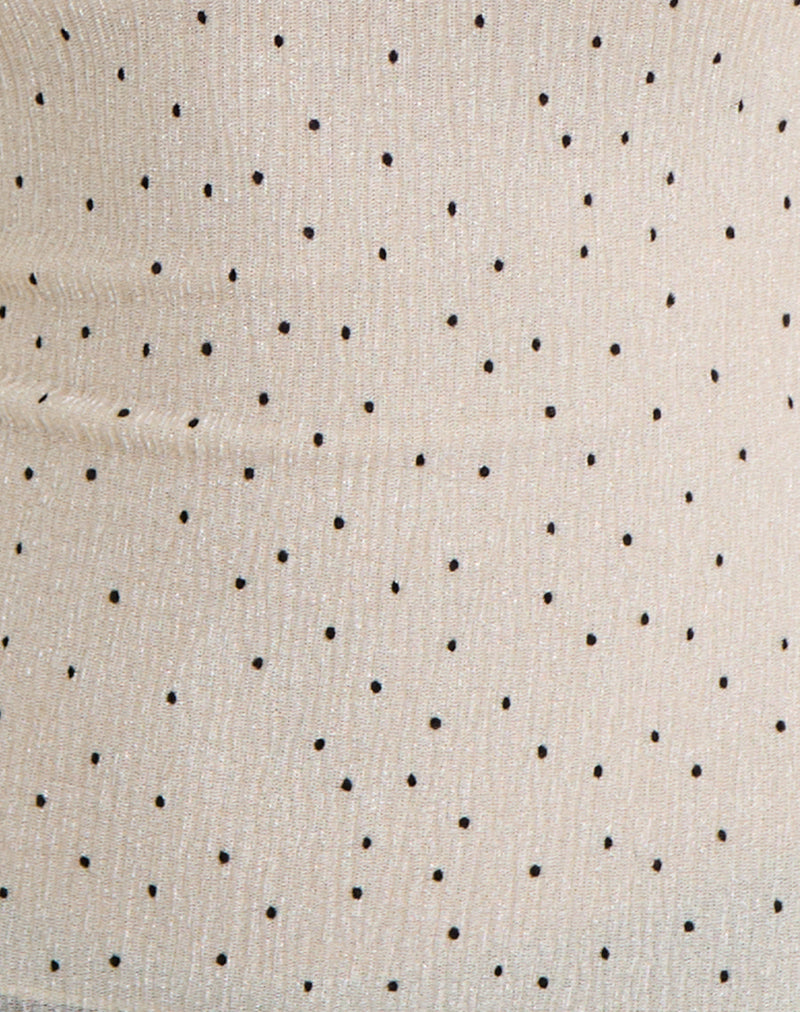 Marista Top in Cream Polka Mesh Plisse