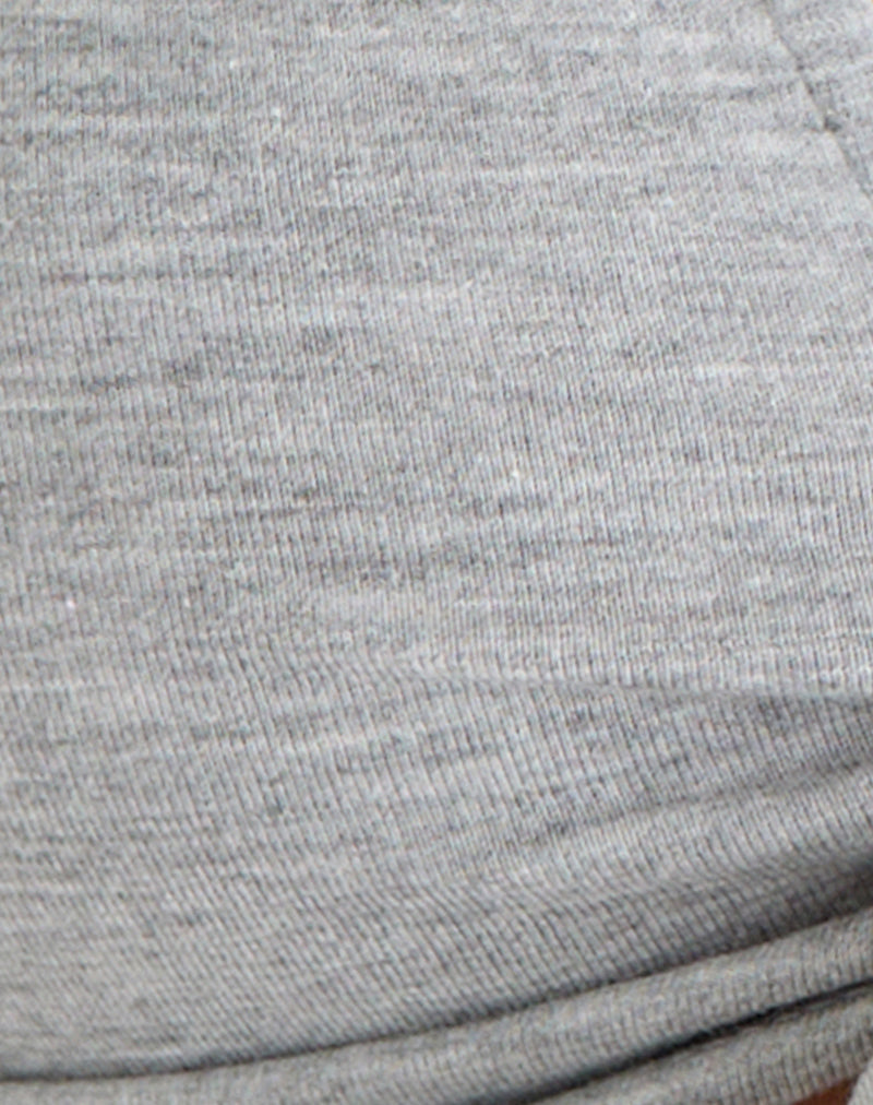 Marla Tie-Front Crop Top in Grey Marl