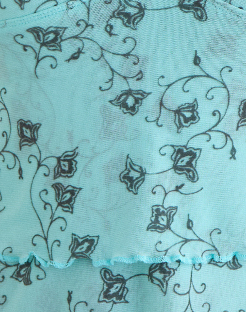 Merida Top in Winding Ivy Blue