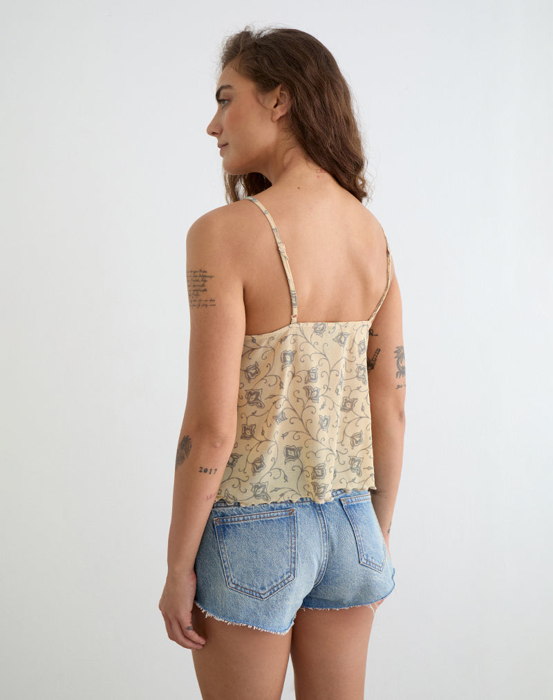 Merida Top in Winding Ivy Pale Yellow