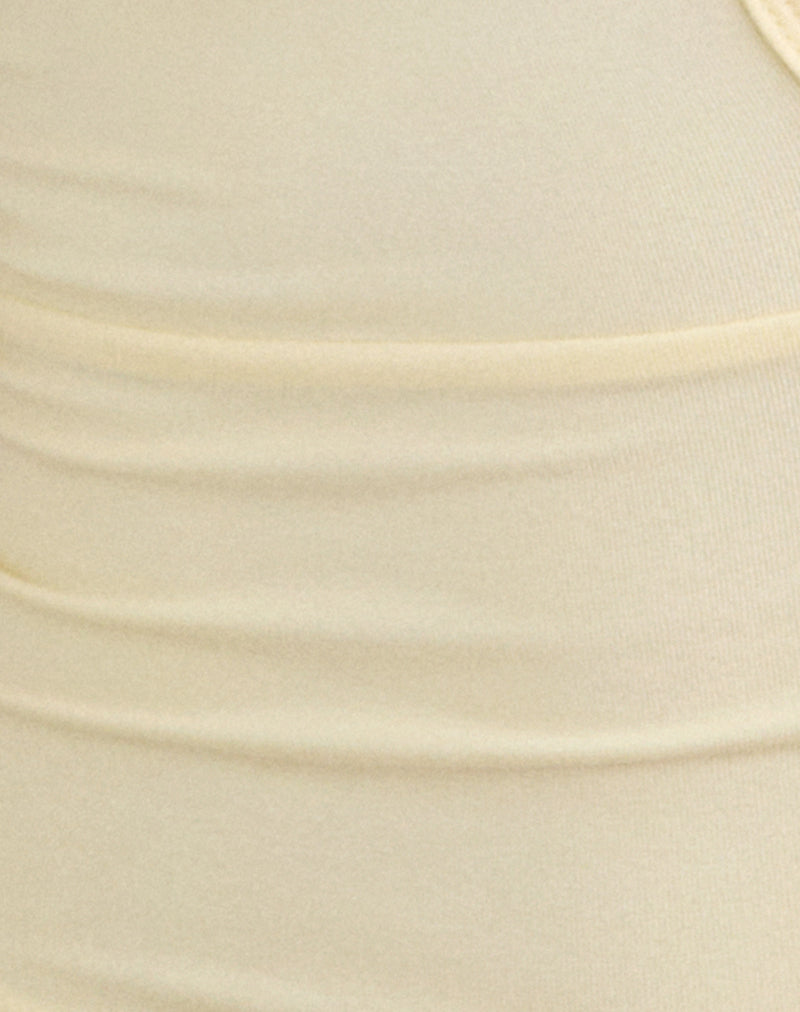 Mioto Keyhole Halterneck Top with Studs in Rayon Lemon