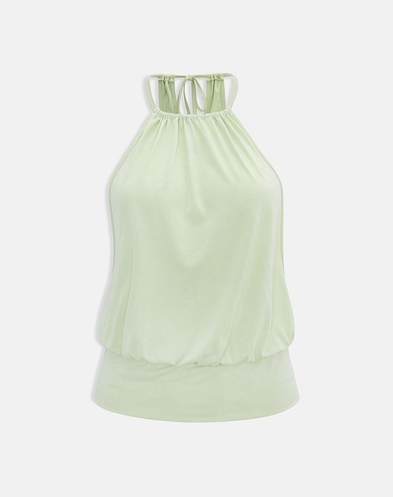 Miruna Halterneck Top in Pistachio