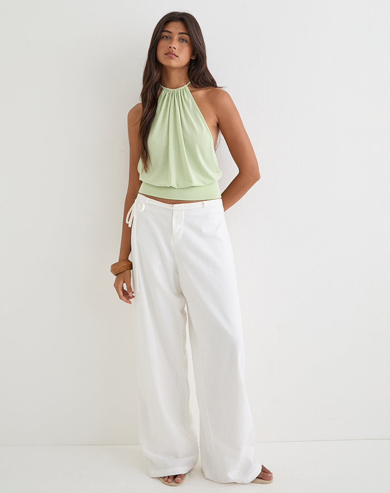 Miruna Halterneck Top in Pistachio