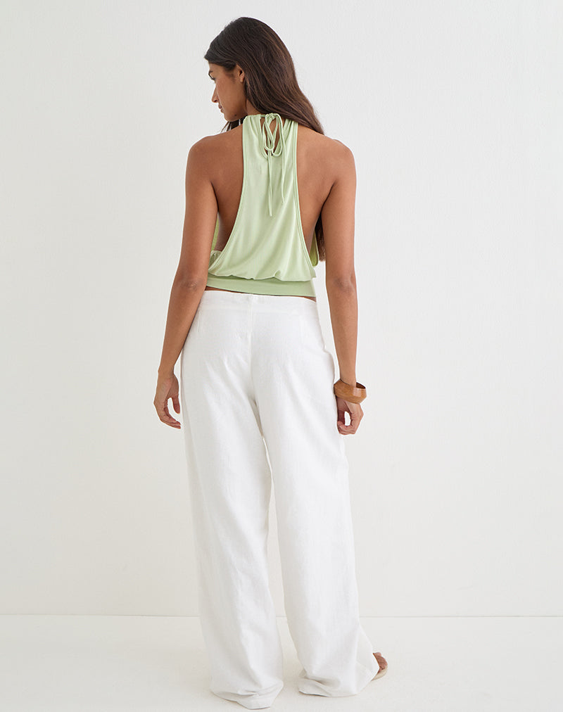 Miruna Halterneck Top in Pistachio