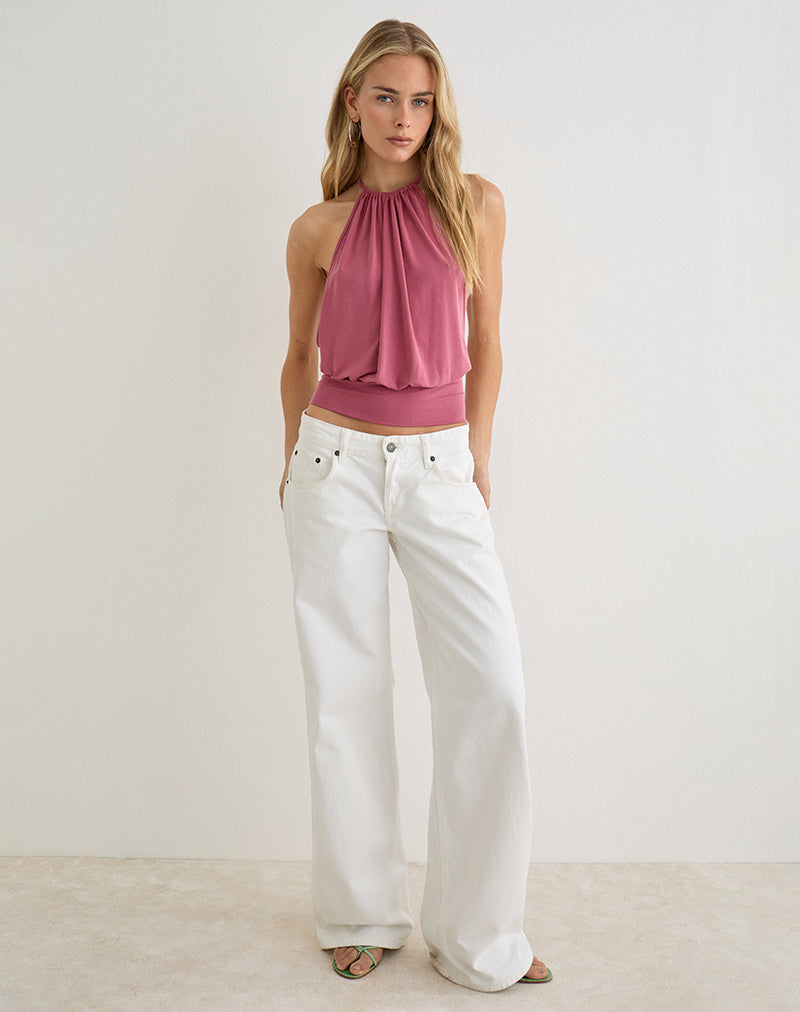 Miruna Halterneck Top in Raspberry