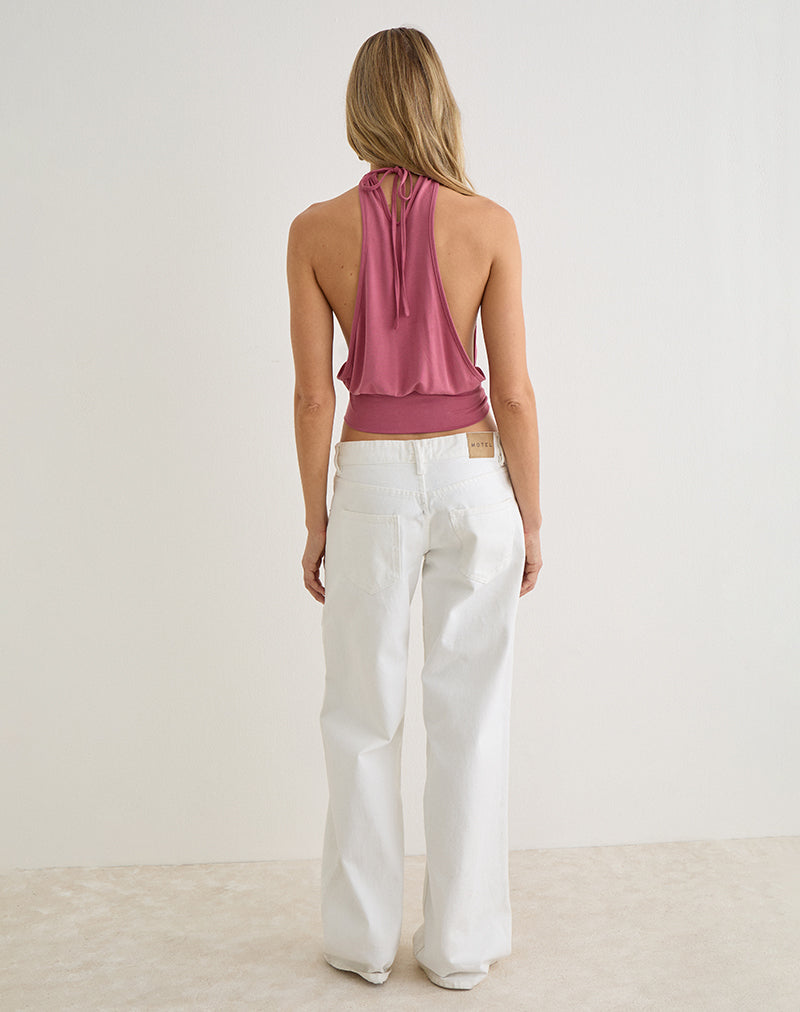 Miruna Halterneck Top in Raspberry
