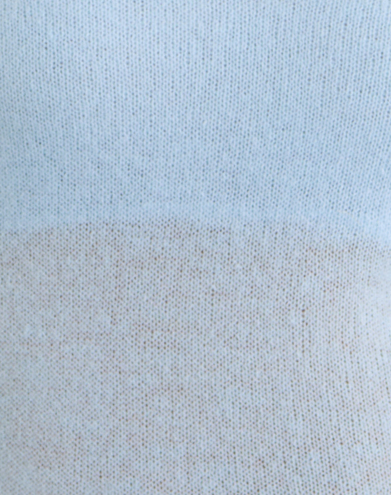 Misora Long Sleeve Top in Sheer Knit Blue