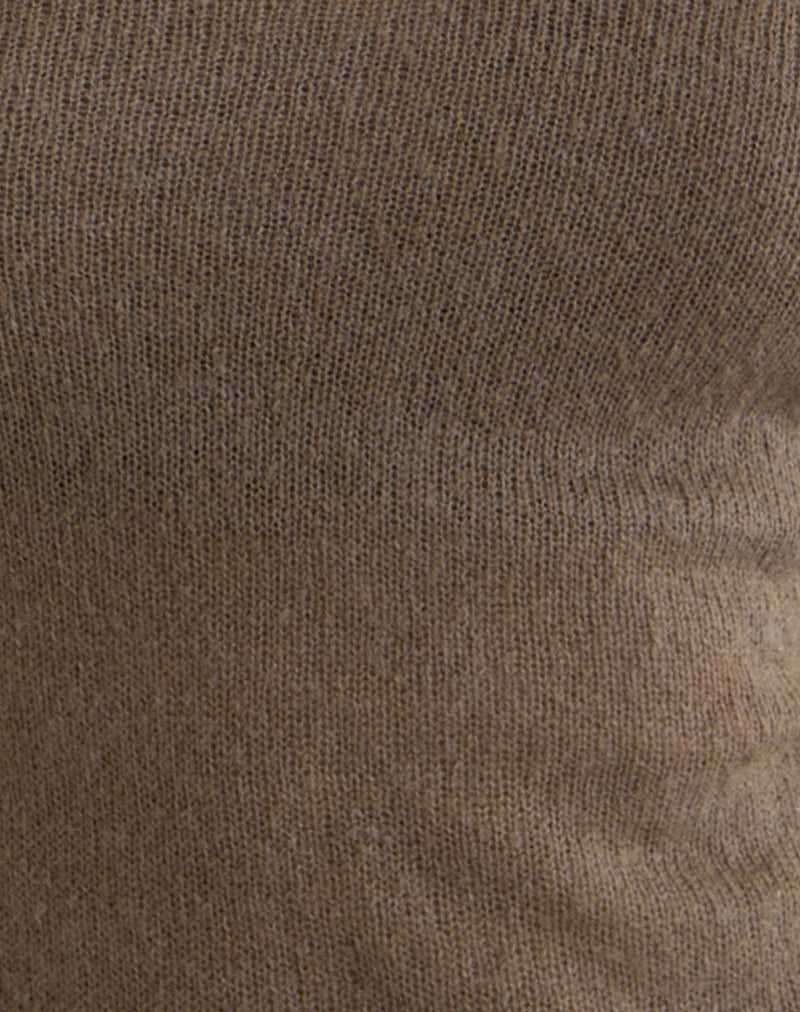 Misora Long Sleeve Top in Sheer Knit Taupe