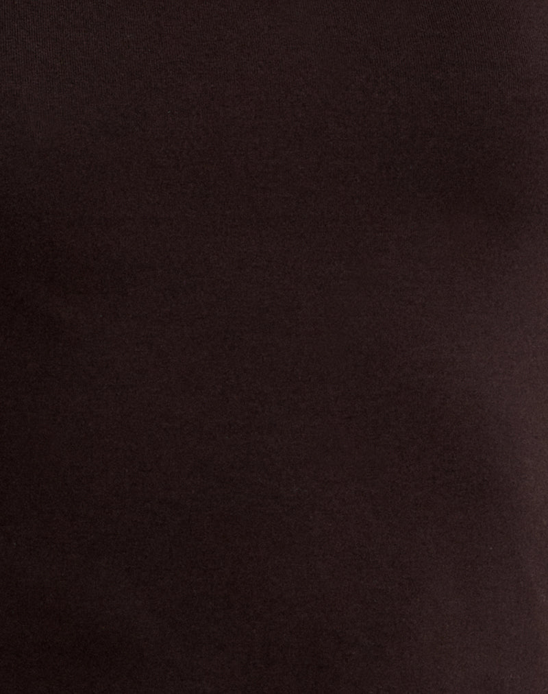 Muzan Long Sleeve Top in Rayon Jersey Chocolate Brown