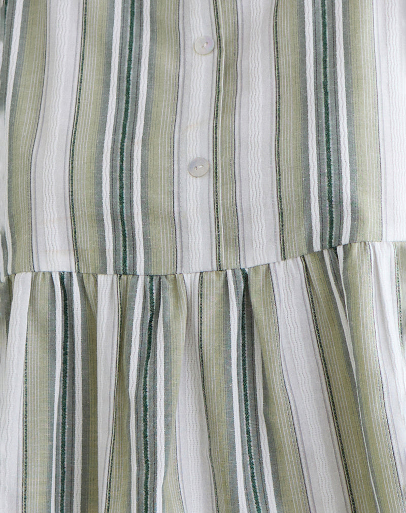 Myles Top in Sage Stripe