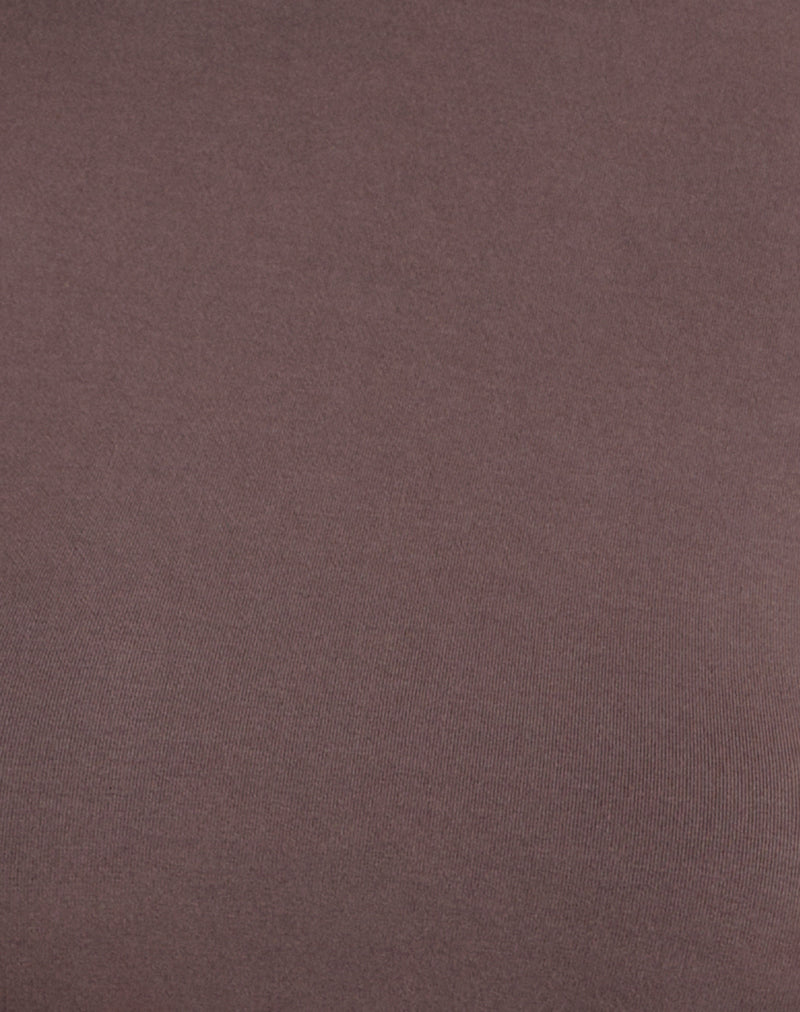 Nell High Neck Long Sleeve Top in Jersey Coffee Quartz