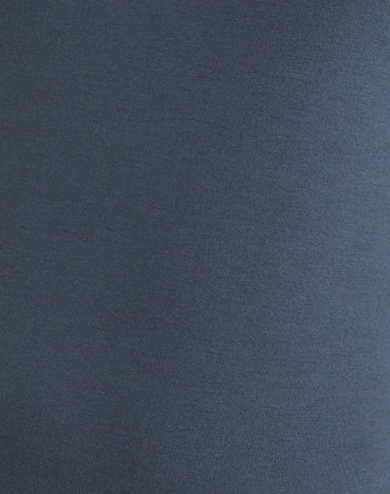 Nell High Neck Long Sleeve Top in Jersey Ocean Storm