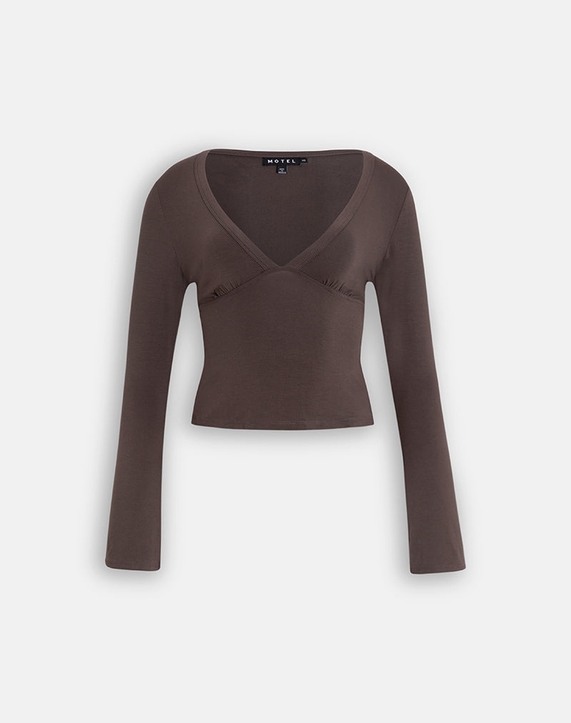 Netalo Long Sleeve Top in Peppercorn