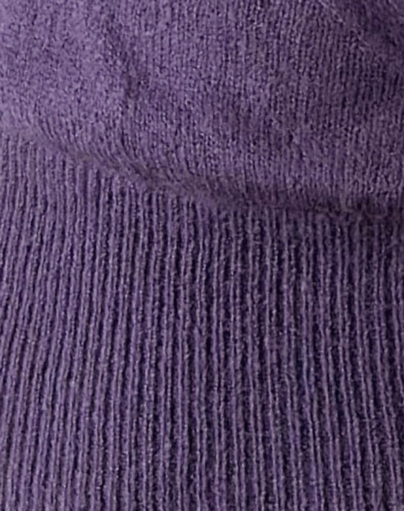 Nilza Wrap Top in Knit Dark Purple