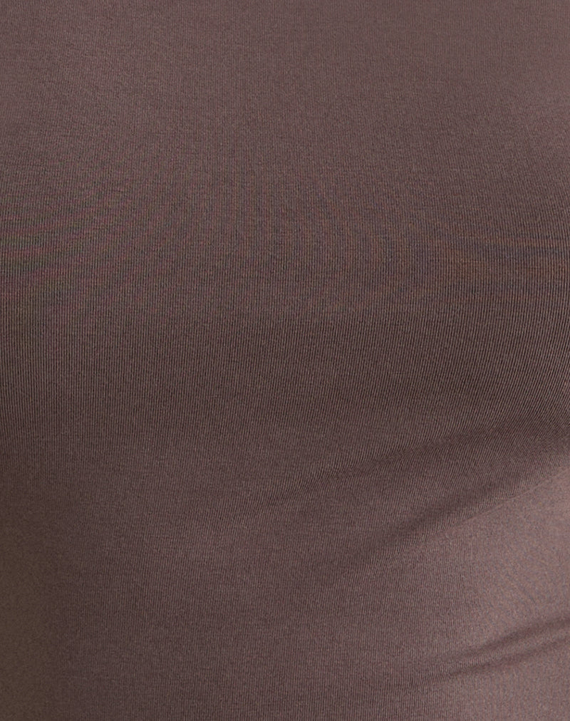 Novia Top with Ruched Sides in Coffee Quartz