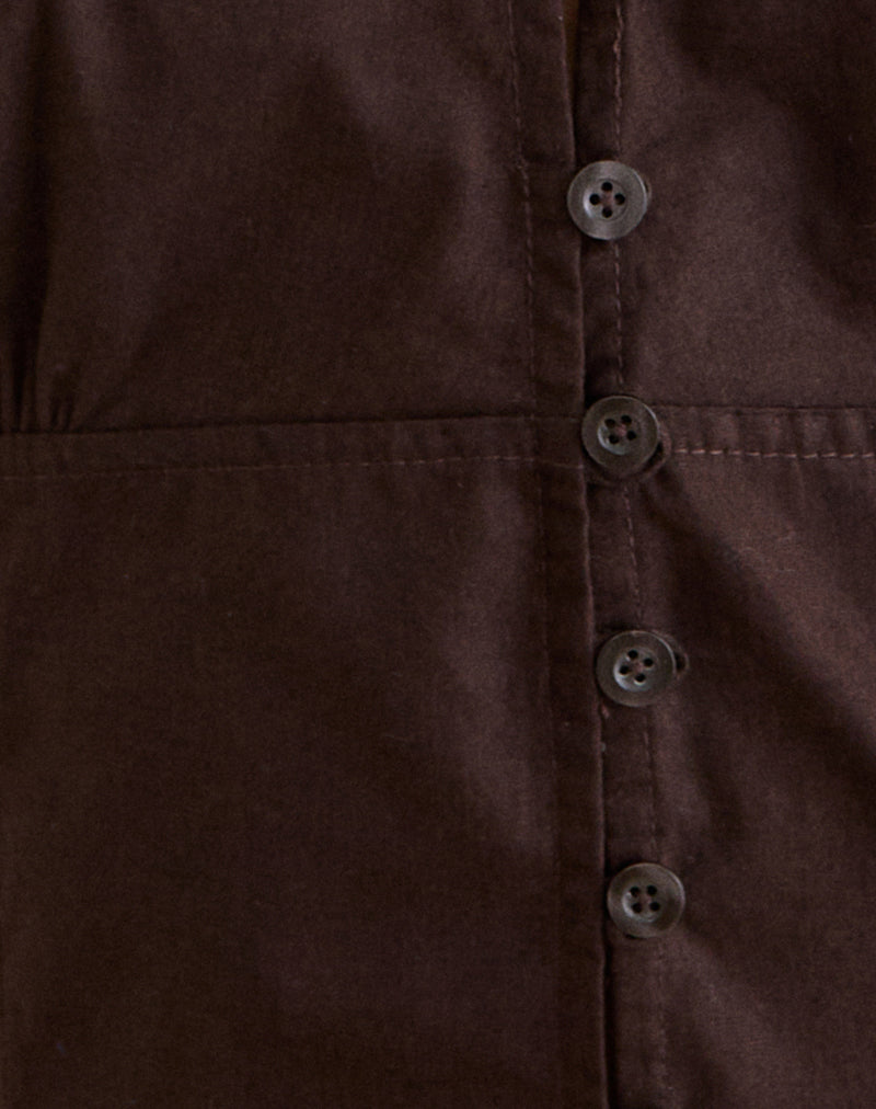 Nurma Blouse in Poplin Bitter Chocolate