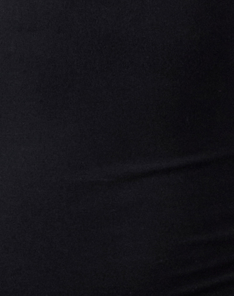 Nyala Long Sleeve Cutout Top in Rayon Jersey Black