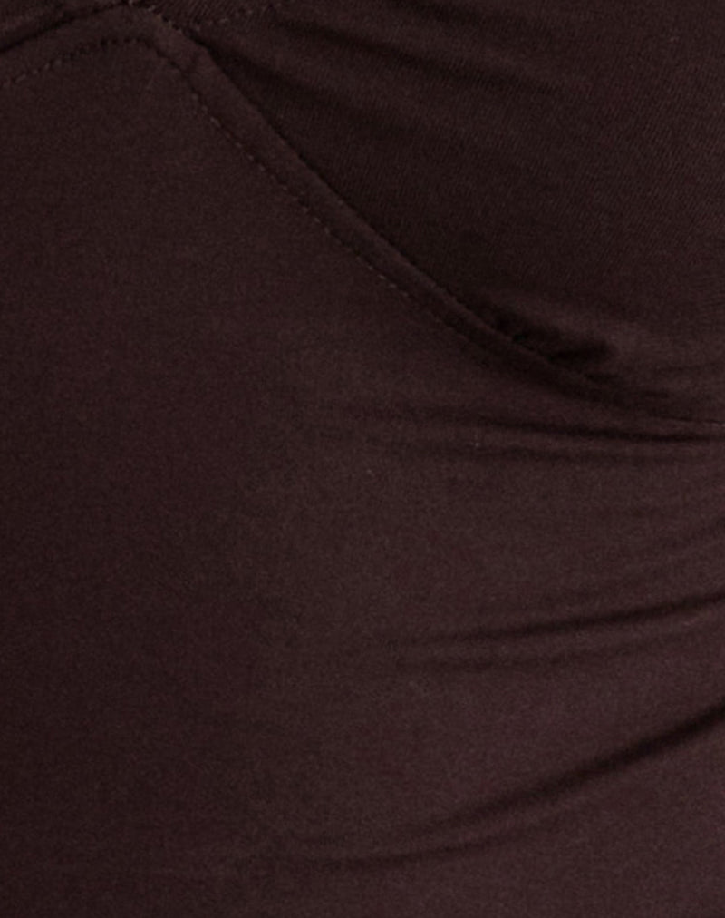 Nystin Plunge Top with Lace in Bitter Chocolate