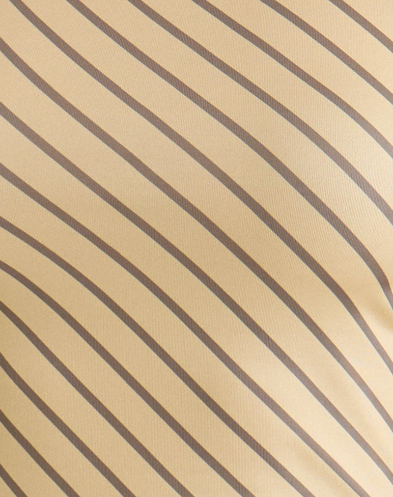 Nova Slinky Top in Yellow Diagonal Stripe