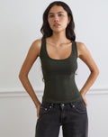 Ovia Scoop Corset Top in Tailoring Dark Khaki