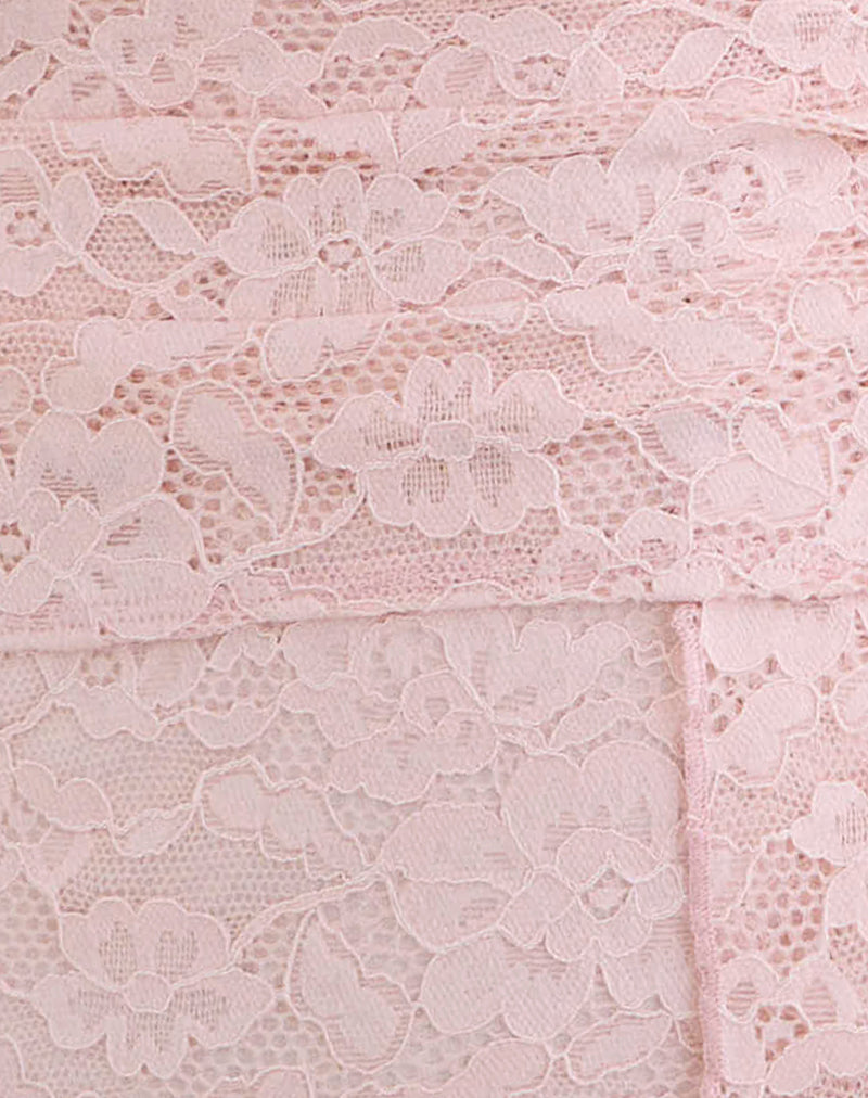 Prilla Halterneck Top in Lace Soft Pink