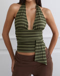 Aprilla Top in Wide Stripe Green