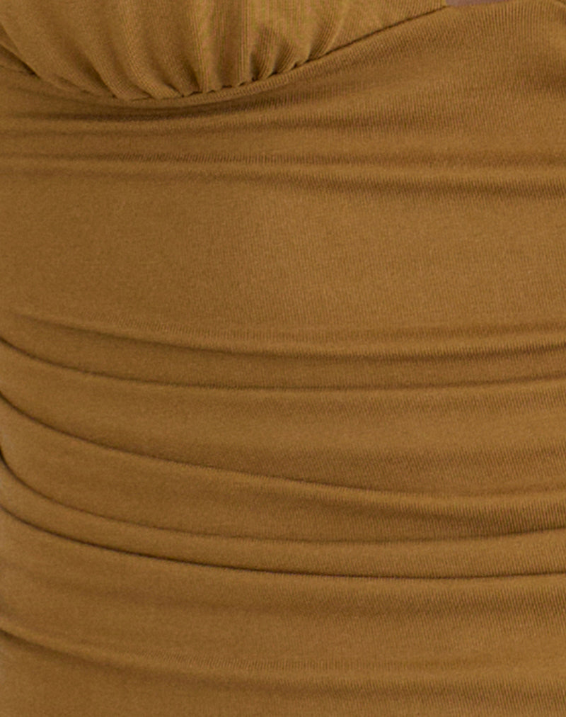 Priska Knotted Top in Cupro Dark Yellow