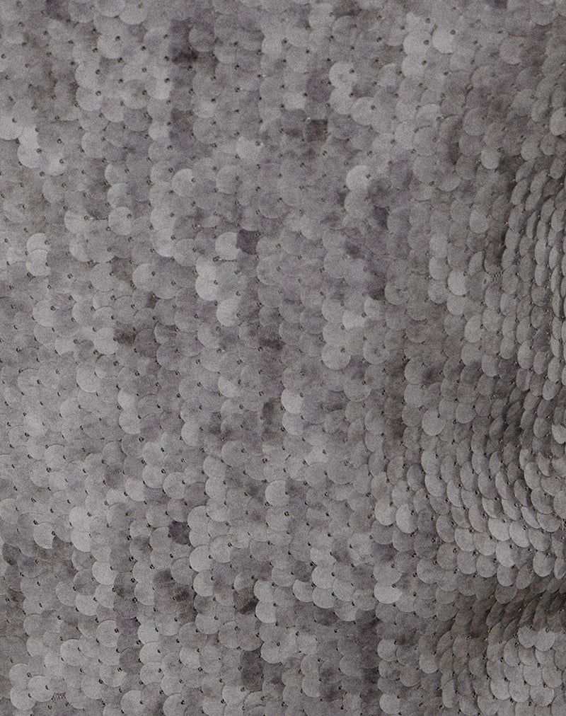 Qian Scoop Vest Top in Disc Sequin Silver