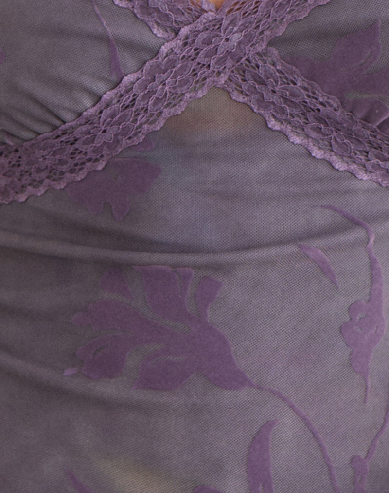 Rasa Cami Top in Flare Flower Purple
