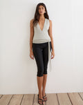 Regina Top in Shimmer Knit Light Grey
