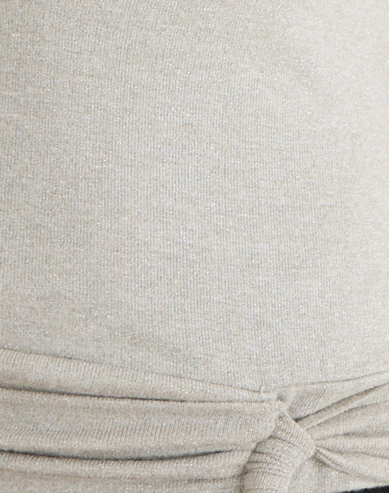 Regina Top in Shimmer Knit Light Grey