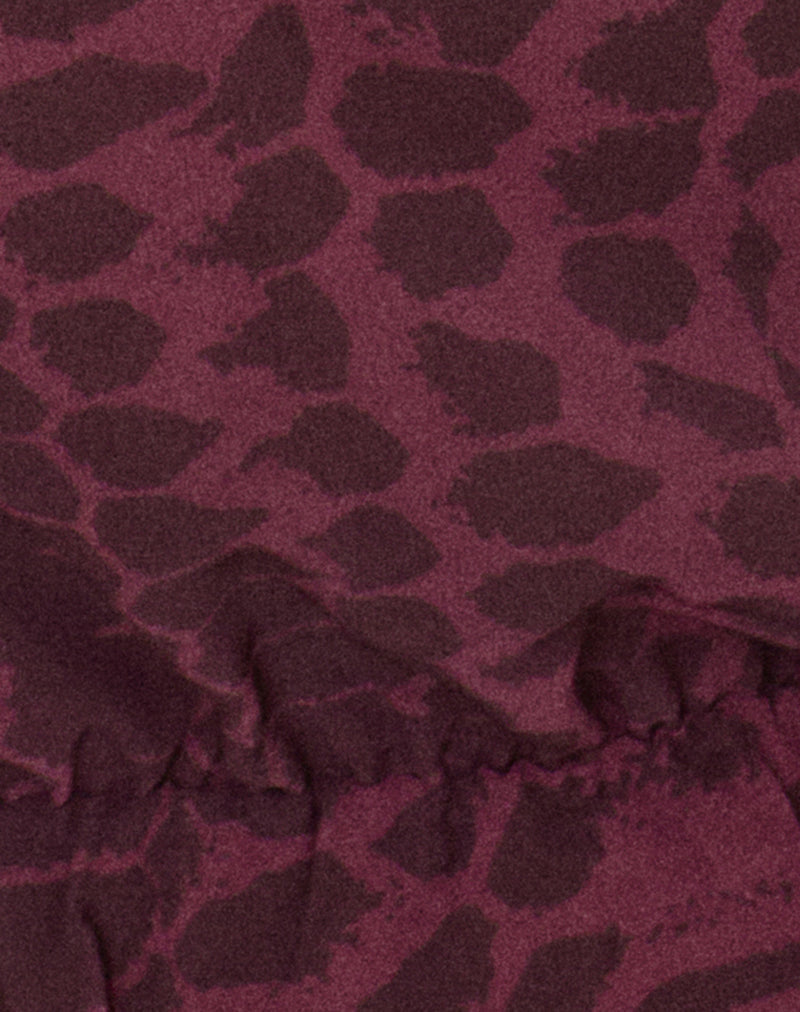 Reo Halter Top in Abstract Snake Windsor Wine
