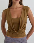 Rinsha Cowl Top in Cupro Dark Yellow