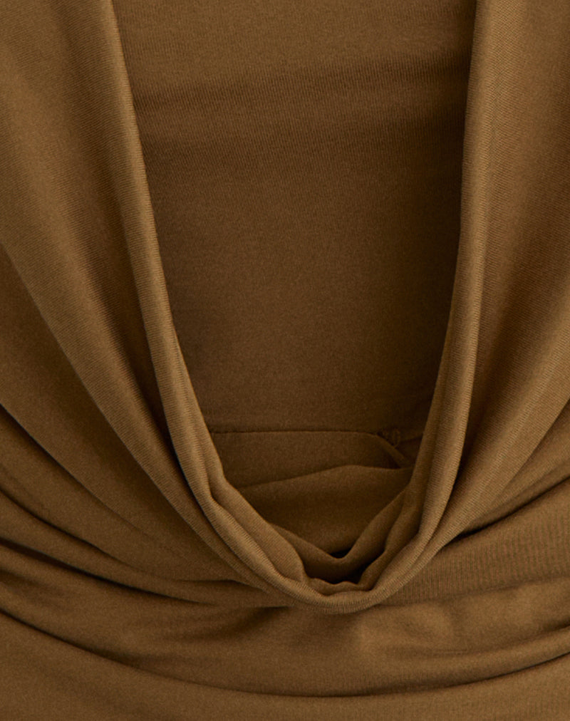 Rinsha Cowl Top in Cupro Dark Yellow