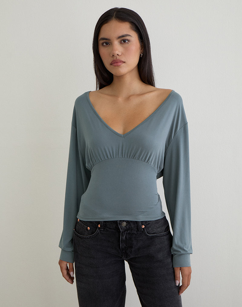 Romari Top in Ash Blue