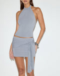 Romesa Halterneck Top in Cupro Lilac Grey