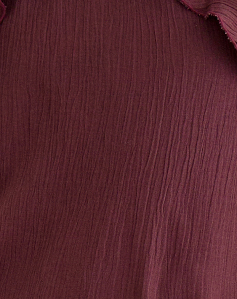 Rowdy Halterneck Top in Crinkle Plum