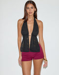Ryoma Halterneck Top in Flower Broderie Black