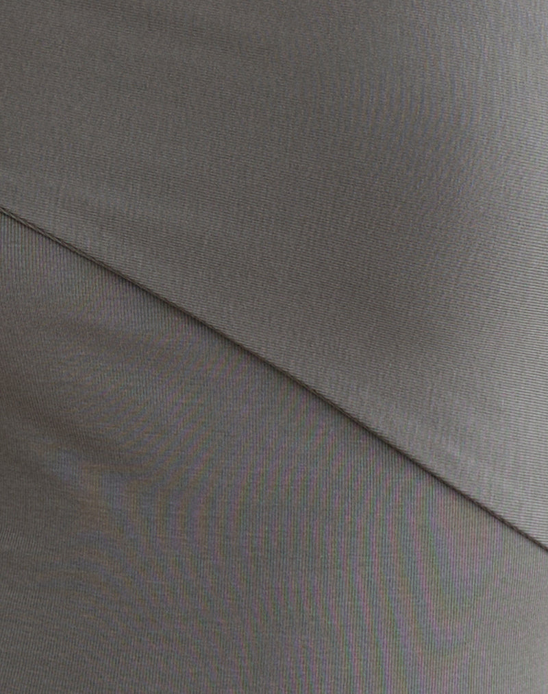 Sahar Top in Ribbed Warm Grey Eco Lyocell