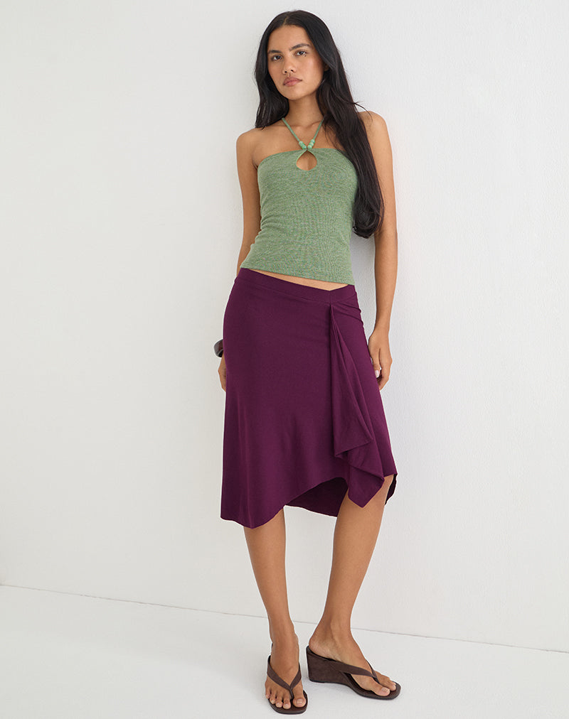Satuna Top with Beads in Shimmer Knit Sage Green