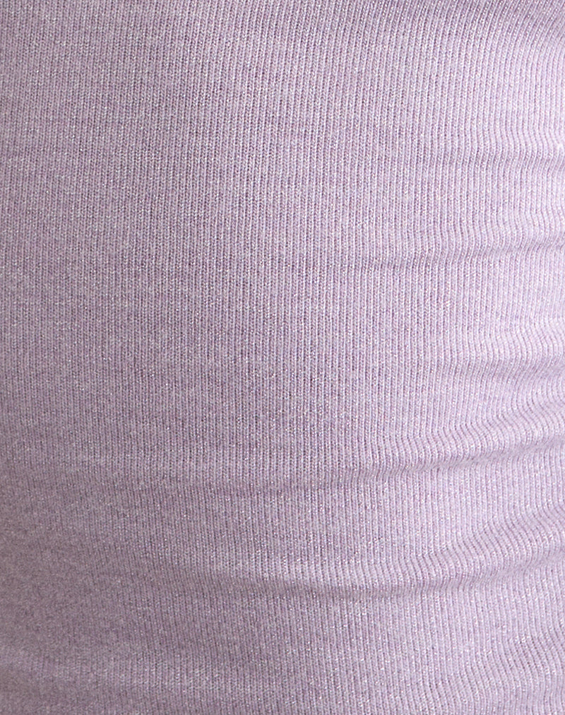 Satuna Top with Beads in Shimmer Knit Lilac
